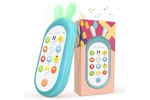 Richgv Baby Toys for 1 Year Old Boys Girls, Educational Cell Pone Toys with 12 Learning Modes for 6-12-18 Months Babies, Teether, Breathing Light, Various Music Sounds, Baby Girl Boy Gifts