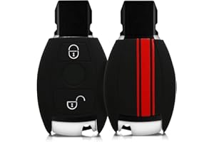 kwmobile Custodia Coprichiave Compatibile con Mercedes Benz con 2 tasti (solo Keyless Go) Cover - Copritelecomando Chiave Auto - Copri Chiavi Macchina Strisce Rally