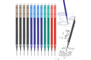 BECHS 12 Piezas Recambio Boligrafos Borrable, Compatible con Pilot Frixion Borrable,Recambios Borrables de Colores, Punta 0,7mm, Tinta Termosensible(4 Negro + 4 Azul + 2 Rojo+2Verde)