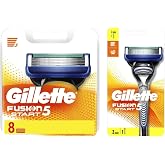 Gillette-Fusion 5 Start 8'li Yedek Bı&ccedil;ak + Fusion Start Tıraş Makinesi 2 Yedekli