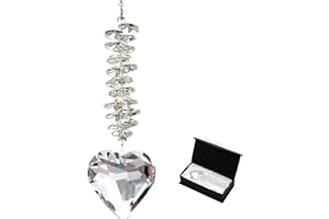Together-life 45mm/1.8Inch Clear Glass Heart Crystal Ball Prism Pendant, Hanging Crystals Suncatcher for Windows Garden Hanging Décor, Gifts for Christmas, Wedding, Women, Mom and Children(Clear)