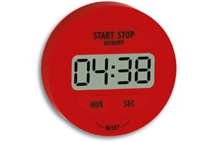 TFA Dostmann Digital timer och stoppur, 38.2022.05, minnesfunktion, djävnach-drift, magnetisk, tid upp till 99 min 59 sek