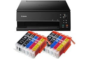 IC-Office TS6350a Farbtintenstrahl-Multifunktionsgerät All-in-One 3-in-1 (Drucker, Scanner, Kopierer, USB, WLAN, Apple AirPrint) Schwarz + 10 XXL Tintenpatronen