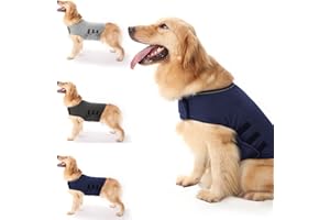 ‎HAOKAINI Anti-Angst-Hundejacke Hund Beruhigungsmantel Haustier Stressabbau Shirt Warme Beruhigungsweste Leichte Donner Hund Wickel Hund Angst Jacke (Marineblau S)