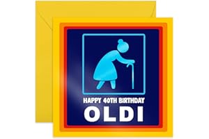 Central 23 Zabawna kartka na 40. urodziny dla kobiet - 'Happy 40th Birthday Oldi' - zabawny prezent dla niej czterdziestej - żona siostra mama wiek 40 lat - czterdziestki - w zestawie zabawne naklejki