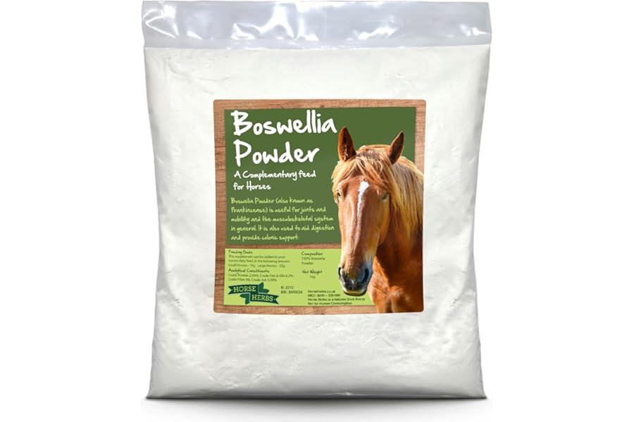Horse Herbs Boswellia Serrata Powder 1kg Bag | Natural Pain Relief for Horses & Ponies, Frankincense Powder Supplement, Equine Care