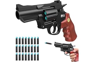 BETRYNIDIL Revolver Pistolet Jouet,Revólver pour Enfants,avec 24 EVA balles,Chargeur Rotatif à 360°,pour L'entraînement au Tir,Cadeaux d'anniversaire pour Enfants