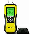 AZUNO Wood Moisture Meter, Pin-Type Wood Humidity Detector with 8 Modes, Digital Water Leak Tester with Backlit LCD Display Three Colored Indicators for Wood Wall Dampness Inspection