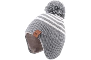XIAOHAWANG Rayas Invierno Bebé Gorro De Punto Sombrero Niños Niñas Pequeños Niños Cálidos Bebé Gorros Clásicos