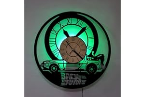 SMOTLY RELOJ PARED Vinilo Pared Reloj Regreso al Futuro luz LED Record Reloj Retro del Vinilo de 12 Pulgadas decoración Siete Colores