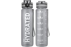 Sahara Sailor Botella de agua motivacional de 1000 ml, botella de agua deportiva con tiempos para beber y tapa de bloqueo, a prueba de fugas, sin BPA, para gimnasio, escuela, ciclismo (1 botella)