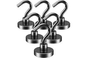 VNDUEEY Black Magnetic Hooks, 10 kg starke Magnethaken zum Aufhängen, Magnethaken Heavy Duty, Kühlschrankmagnete Magnetaufhänger für Kreuzfahrt, Küche, Arbeitsplatz und Garage