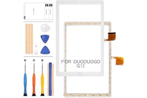LADYSON Écran tactile pour DUODUOGO G12 3G 10,1" Tablet PC Digitizer avant extérieur en verre de rechange (blanc)