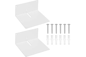 bayidun 2 Piezas Estanteria Pared Pequeño, Baldas Pared, Estantes Flotantes de Pared Invisible, Estantes de Pared de Metal, Repisas de Pared para Baño, Dormitorio, Cocina, Oficina (17x15x8cm-Blanco)