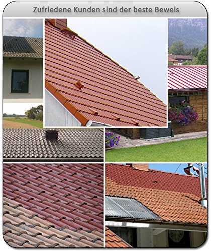 Dachfarbe Dachbeschichtung Wolfgruben Werke (WO-WE) | W510 für Blechdach Dachziegel Dachpfannen Ziegel Dach Farben | TÜV-GEPRÜFT | GRAU Anthrazit-GRAU RAL 7016 – 5 Liter - 5