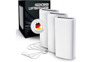 FALKENWERK Keramik Heizkörper Luftbefeuchter [3 Stück] - Universelle Luftbefeuchter Heizkörper mit flexiblem Aufhängehaken - Nachhaltiger Luftbefeuchter Heizung [passend für alle Heizungen] Weiß