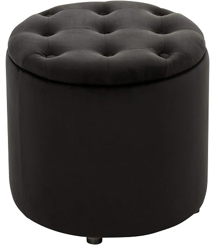 Pouf ottomano con contenitore in velluto arancione MICHIGAN