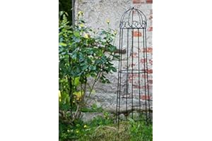 KUHEIGA Rankgerüst Schwarz Obelisk Rosenhilfe H: 120cm Rankhilfe
