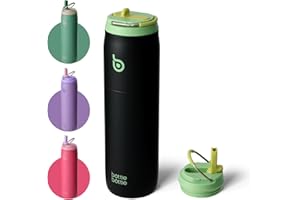 BOTTLEBOTTLE BOTTLE BOTTLE Bouteille d'eau en acier inoxydable avec couvercle à paille et poignée – Tasse isotherme sous vide de 950 ml – Pour sport, voyage, salle de sport, randonnée – Bouteille d'eau anti-fuite