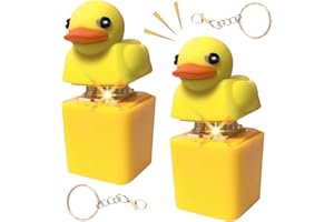 CHENBOOW Duckeys Quacking Fidget Toy,2 Stück Duck Quacking Keychain Fidget Spielzeug,Duckeys Keycap Schlüsselanhänger,Quackendes Enten-Zappelspielzeug Lichtern,zur Dekompression Dekoration