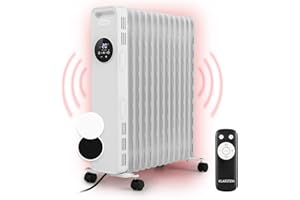Klarstein Radiateur Electrique Mobile, Radiateur à Bain d'Huile pour la Maison à Faible Consommation d'Energie et Silencieux, 2.5kw, Chauffage Electrique avec Thermostat, Chauffage d'Appoint Portable