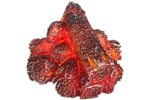 OBELUNRP Simulation Burning Charcoal Light, Artificial LED Fireplace Lamp with Realistic Log, Flameless Fireplace Light for Indoors Living Room Decoration(Batteries Not Included)