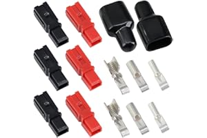 Nachlesy 15 30 45 Amp Power Connectors Quick Disconnect, 24 Pairs Electrical Quick Connect Battery Plugs Terminals Fit Size Cable 10-20 AWG, with Rubber Boots for Audio Video RV Vehicle