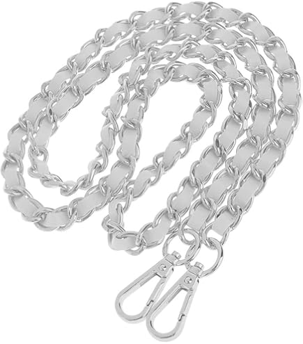 Xinlie Kette Trageriemen Für Handtaschen - 120cm, Schwarz, Metallkette Mit Leder, Ersatz Schultergurt