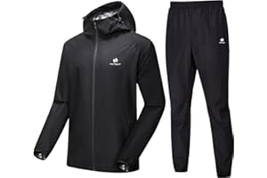 HOTSUIT Tuta da sauna da uomo con giacca da sauna e pantaloni da sauna, leggera e anti-strappo, per la perdita di peso, da uomo, per boxe, S-5XL