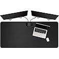 ZORESYN 3XL Large Mouse Pads (120x60cm) - PU Leather Extended Large Gaming Mousepad Desk Mat - Nonslip Base and Waterproof Desktop Keyboard Extended Mouse Mat (Black, 3X-Large)