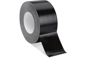 TGL PACKAGING Duct Tape Roll Black – 48mm x 50m Heavy Duty Waterproof Gaffer Tape | Strong Adhesive; Easy Tear; No Residue | Multi-Purpose Indoor Outdoor Use; Professional Grade (1 Roll)