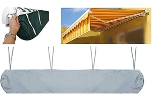 GYHH 7 Größen Patio Markisenabdeckung Winter Aufbewahrungstasche Yard Garden Shelters Regen Wetterschutz Sun Canopy 420D Oxford 2/2.5/3 / 3.5/4 / 4.5 / 5m (4.5M,Gray)