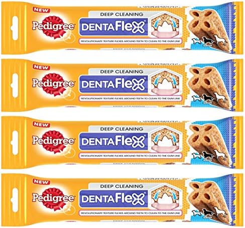 Pedigree Dentaflex Deep Cleaning Dental Dog Treat for Medium Breed Dogs 10kg - 25kg+ Multi Buy Pack of 4