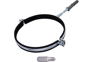 SKIR'CO (1 unidad) Soporte de tubo con forro de goma para tubos de 150 mm, soporte de tubería para montaje en pared y techo, abrazadera de tubería