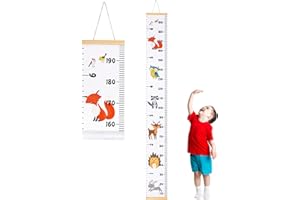 Xinzistar Height Chart for Kids Canvas Wall Hanging Growth Chart Nursery Height Measuring Ruler for Baby Boys Girls Children Bedroom Decoration (Animals)