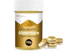 Poudre Alimentaire Or [10G - Colorant Alimentaire Poudre] 100% ALIMENTAIRE – Irisée | Décoration Gâteaux, Chocolats, Macarons, Boissons… Déversez votre créativité ! (Dorée)