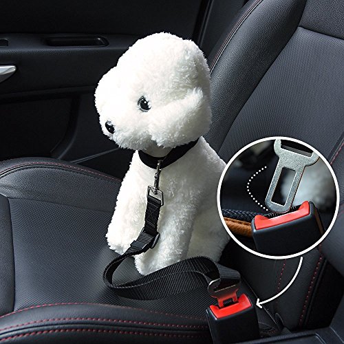 Mudder-Dog-Seat-Belt-Pet-Car-Safety-Straps-Leads-Restraint-Harness-Adjustable-for-Cars-Vehicle-Black-3-Pack
