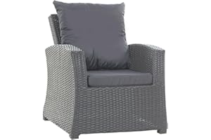 SETGARDEN Coussins pour fauteuils de jardin - Doux et confortable, parfaits pour meubles en rotin, chaises relaxantes et canapés d'extérieur - Ensemble de - Assise + Dossier (anthracite)