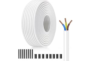 XINWANG Cavo Elettrico H05VV-F 3x1,5 mm² Bianco 30m | Flessibile in PVC con Anime in Rame Multifilare | per Quadri Elettrici, Prolunghe, Fai Da Te (Fai-Da-Te) | Alta Qualità