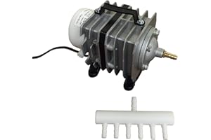 Finest-Filters Pond Bomba de aire Koi Fish Pond Compresor de pistón hidropónico acuario 20-90l/m