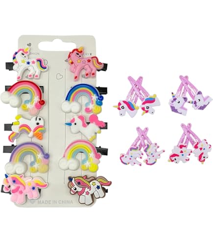 MEXRUMI – Lot De 12 Barrettes Sirènes Arc-en-ciel – Paillettes – Multicolores – Cadeau Anniversaire Et Fête – Enfants