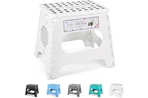 HOUSE DAY Sgabello pieghevole per bambini, 28 cm, plastica, da passo (bianco)