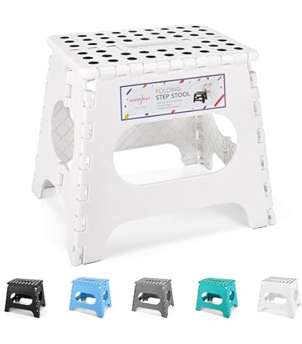 HEFTMAN Step Stool Heavy Duty Anti-slip Steps Metal One Step Footstool Grey | UK