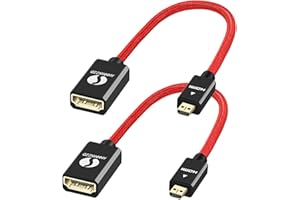 ANNNWZZD Micro HDMI na HDMI, 4K adapter HDMI na Micro HDMI o wysokiej rozdzielczości do projektora, aparatu, HDTV, tabletu 2 sztuki, 15 cm