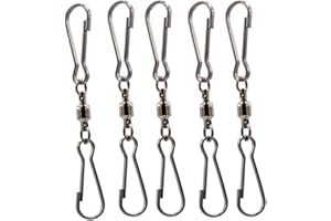 LGEGE 6.5cm(2.56 inch) Length Smooth Spinning Dual Clip Swivels Wind Spinner Hangers Spiral Tails Twisters Wind Socks, for spinning windsocks and any kites, flower pots, bird feeders, flags, plants