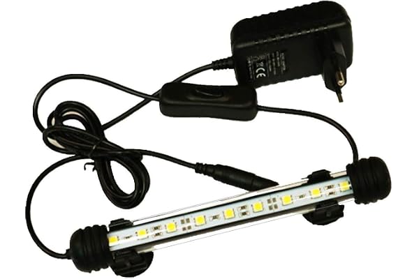 LED Éclairage Aquarium Lampe Fish Tank Lighting, Aquarium Lamp 9 Leds, (Bleu et blanc, 18cm)
