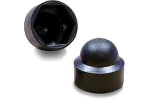 Ajile – 20 Caches Écrous M8 - Clé 13 mm – Protège Écrou Et Vis – Capuchons Plastique Noirs Résistants – Cache Vis Décoratif, Protection Anti-Rouille Et Finition Propre - Bricolage