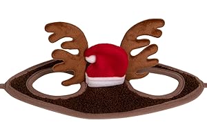 NETPROSHOP Pferde Weihnachtsmütze mit Rentiergeweih Ohrhaube Rot Pony Full, Groesse:Full