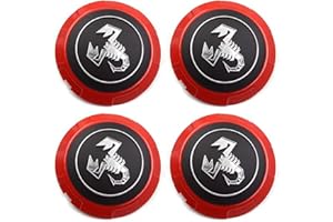 WQIUTT 4 Pezzi Auto Coprimozzi per Fiat 500 Abarth 133mm,Copri Ruota Coppetta Coprimozzo Impermeabile Antipolvere Parti Accessori Ruote Pneumatici