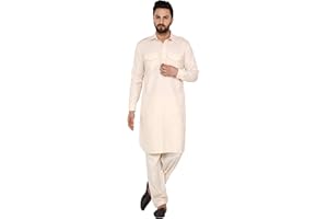 SKAVIJ Herren Tunika Pathani Kurta Pyjama Indische Beiläufig Tragen Kleid Set
